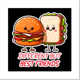 Hamburger and Sandwich Different But Best Friends Posters and Art